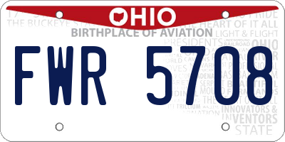OH license plate FWR5708