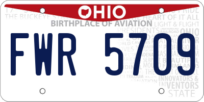 OH license plate FWR5709