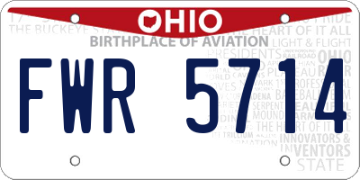 OH license plate FWR5714