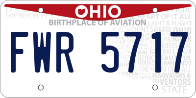OH license plate FWR5717