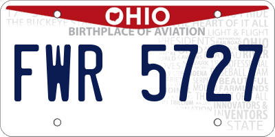 OH license plate FWR5727