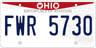 OH license plate FWR5730