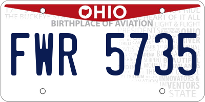 OH license plate FWR5735