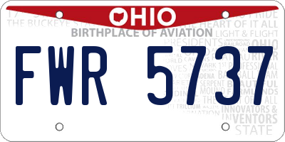 OH license plate FWR5737
