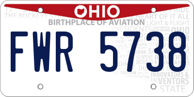 OH license plate FWR5738