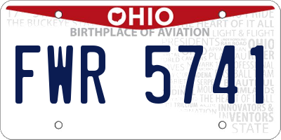 OH license plate FWR5741