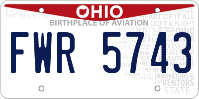 OH license plate FWR5743
