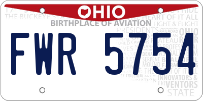 OH license plate FWR5754