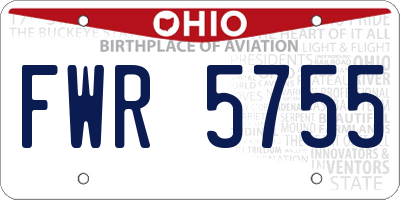 OH license plate FWR5755