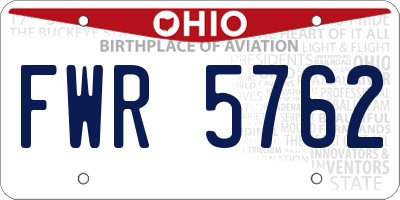 OH license plate FWR5762