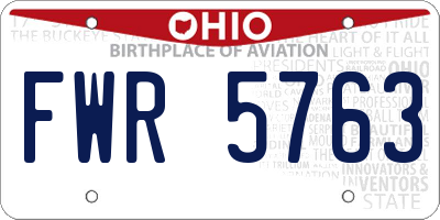 OH license plate FWR5763
