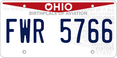 OH license plate FWR5766