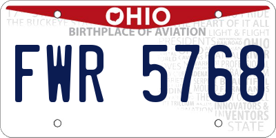 OH license plate FWR5768