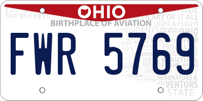 OH license plate FWR5769