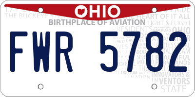 OH license plate FWR5782