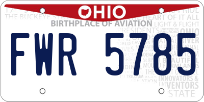 OH license plate FWR5785
