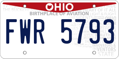 OH license plate FWR5793