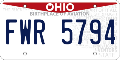 OH license plate FWR5794