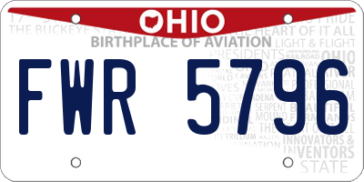 OH license plate FWR5796