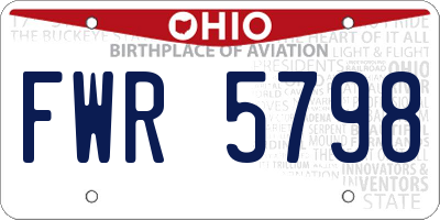OH license plate FWR5798