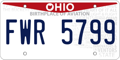 OH license plate FWR5799