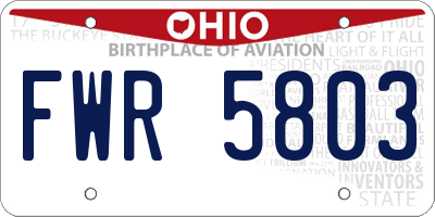 OH license plate FWR5803