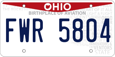 OH license plate FWR5804