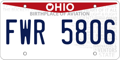 OH license plate FWR5806