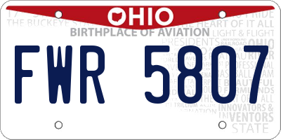 OH license plate FWR5807