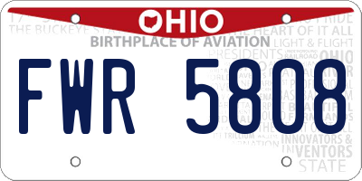 OH license plate FWR5808