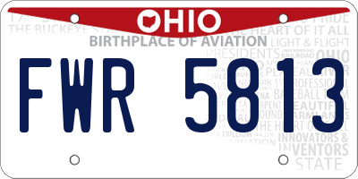OH license plate FWR5813