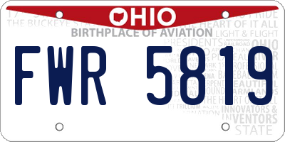 OH license plate FWR5819