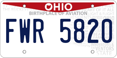OH license plate FWR5820