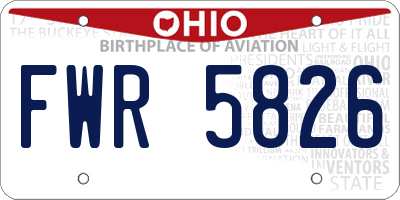 OH license plate FWR5826