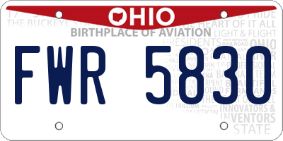 OH license plate FWR5830