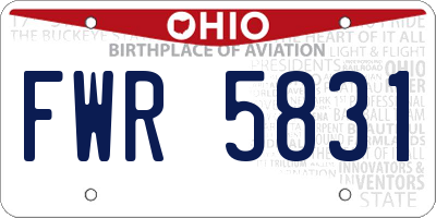 OH license plate FWR5831