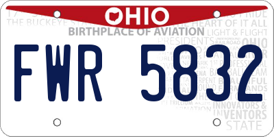 OH license plate FWR5832