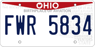 OH license plate FWR5834