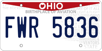 OH license plate FWR5836