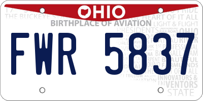 OH license plate FWR5837