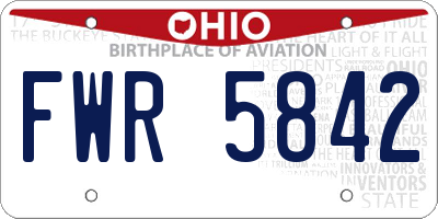 OH license plate FWR5842