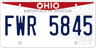 OH license plate FWR5845