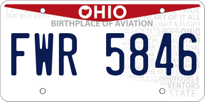 OH license plate FWR5846