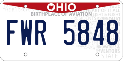 OH license plate FWR5848