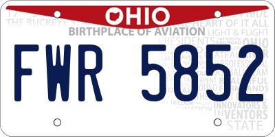 OH license plate FWR5852