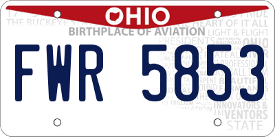 OH license plate FWR5853