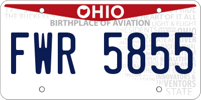 OH license plate FWR5855