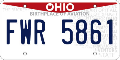 OH license plate FWR5861