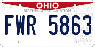 OH license plate FWR5863