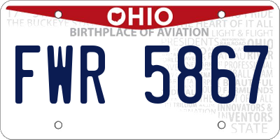 OH license plate FWR5867